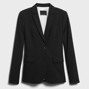 Banana Republic Long & Lean Wool Blazer Black Minimalist Neutral Sophisticated